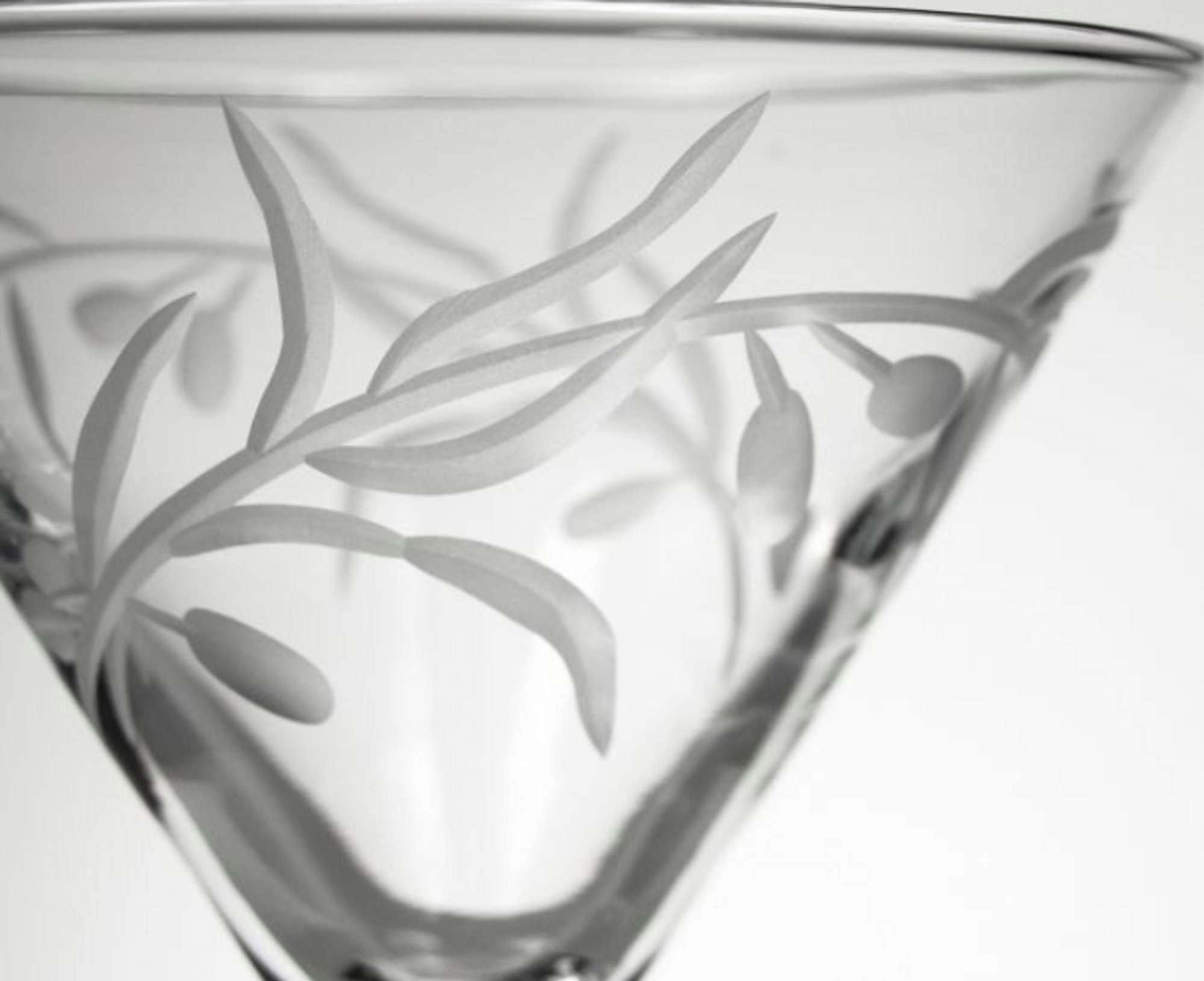  Rolf Glass Etched Olive Branch Martini Glass (Set of 4