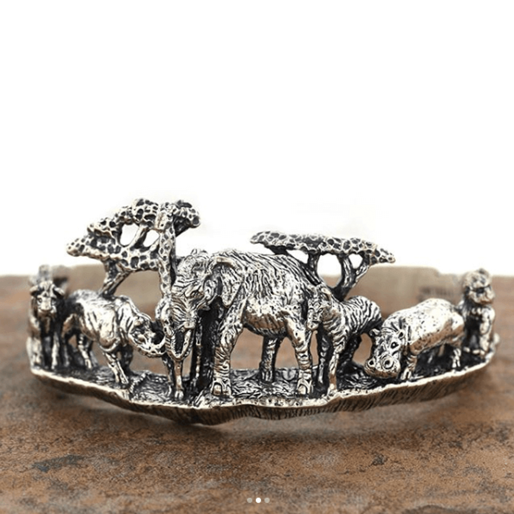 Animal Kingdom Sterling Silver Cuff Bracelet