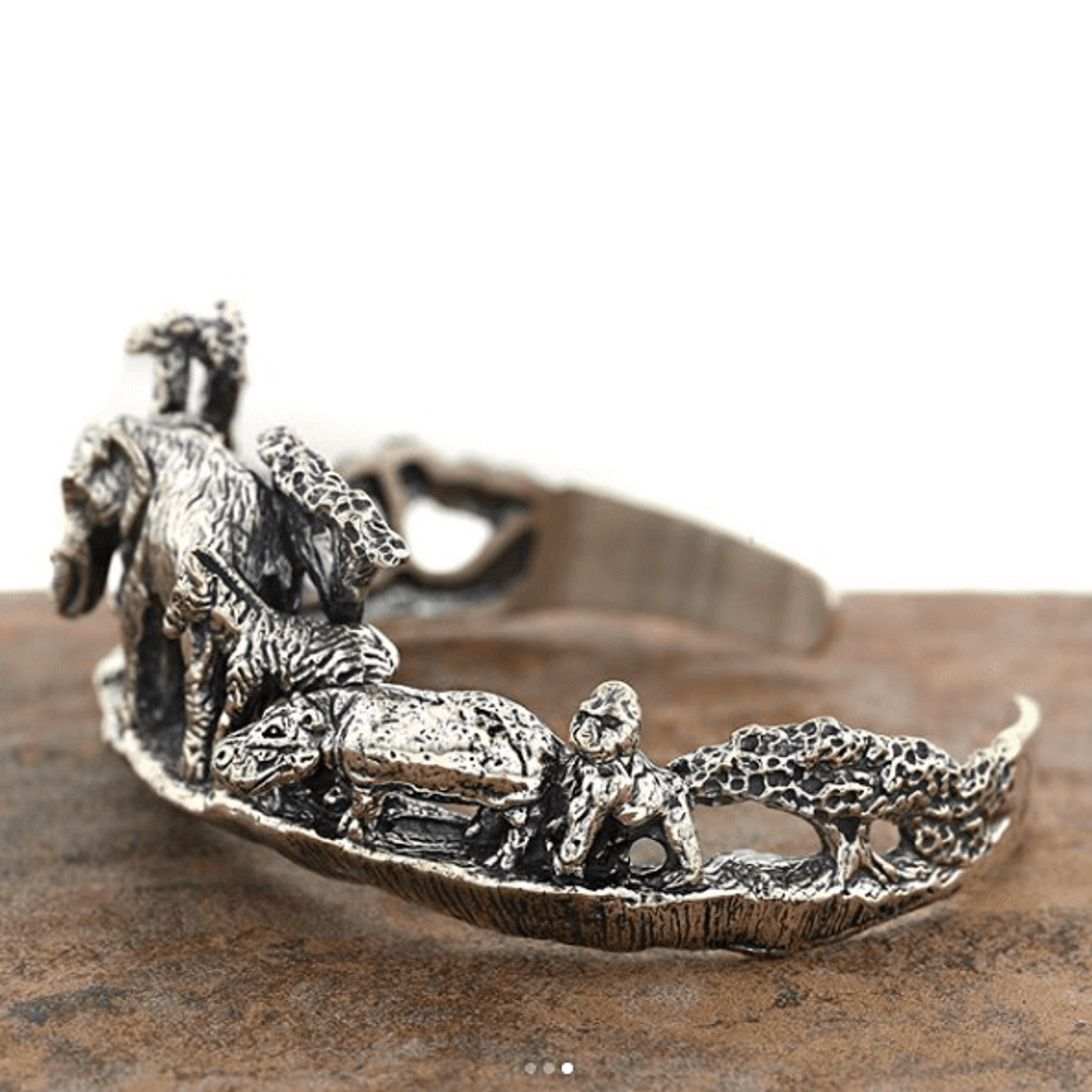 Animal Kingdom Sterling Silver Cuff Bracelet