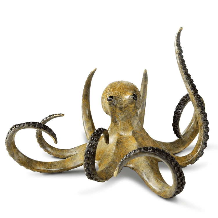 Octopus Brass Sculpture Hunting Octopus Sculpture SPI Home 80361