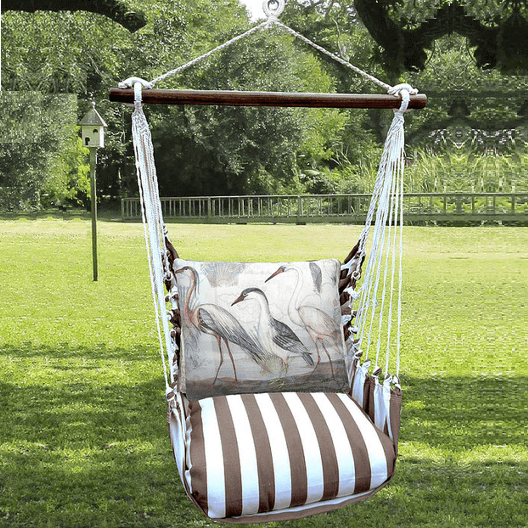 Crane Hammock Chair Swing | Striped Chocolate | Magnolia Casual