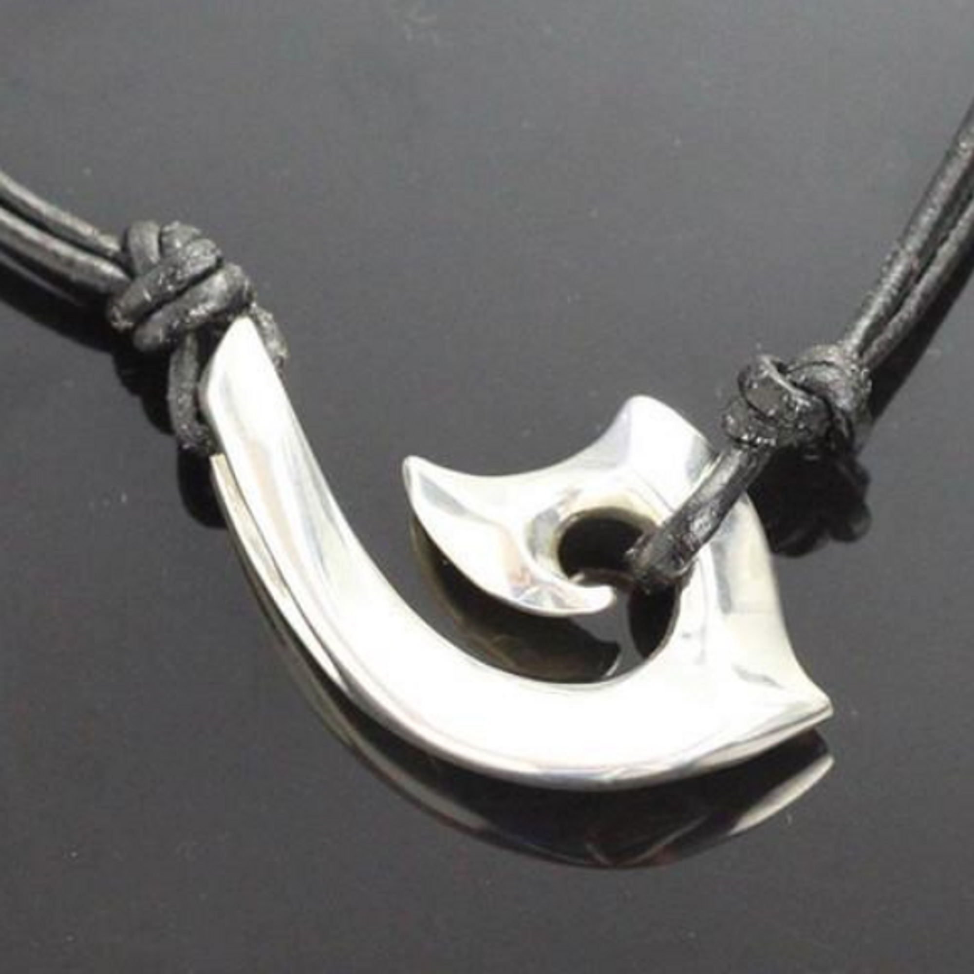 Sterling Silver Tribal Hook Pendant Necklace | Nature Jewelry