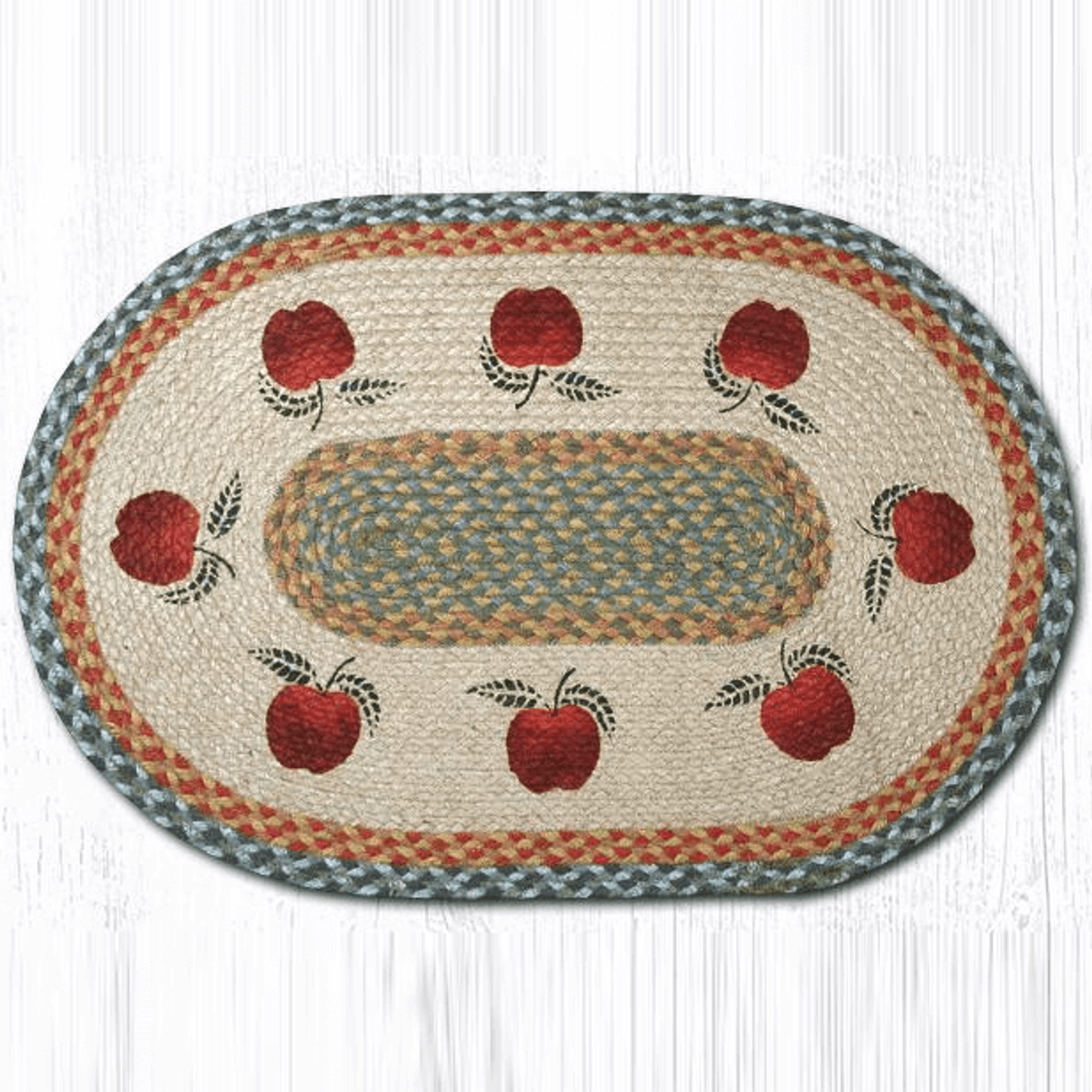 Apples Oval Patch Braided Rug, Capitol Earth Rugs