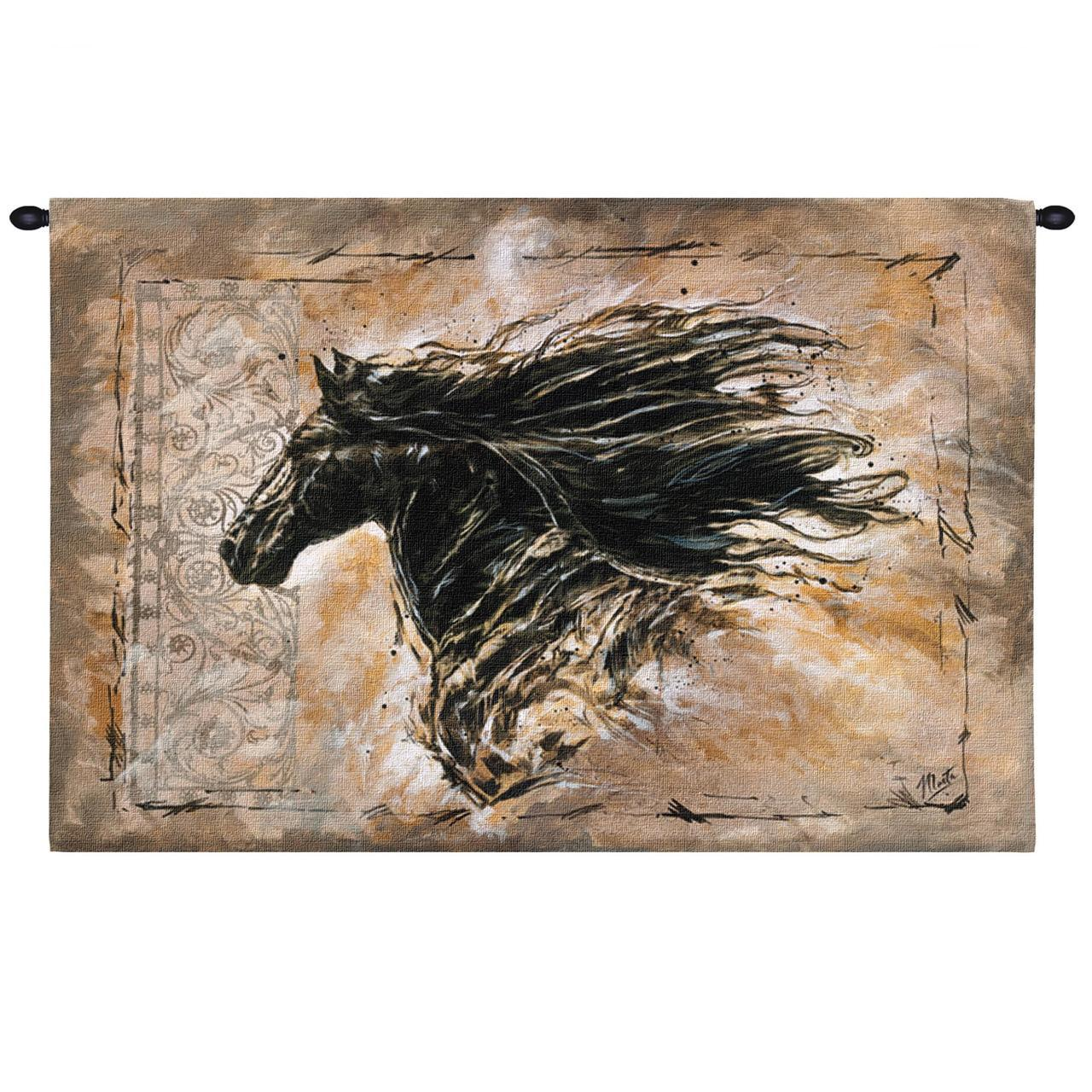 Horse Tapestry Wall Hanging Black Beauty Fine Art Tapestries