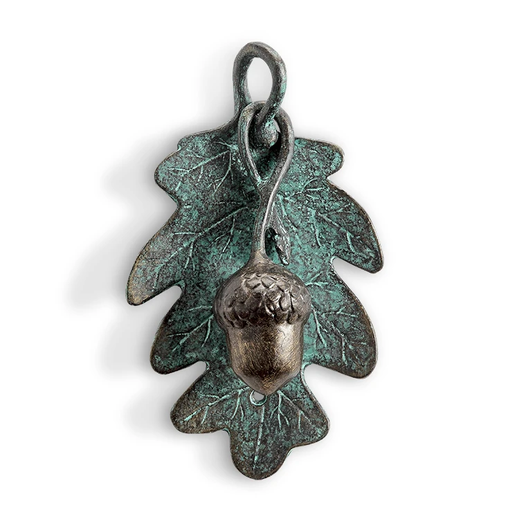 SPI Home Acorn Door Knocker - Solid Brass Decorative Front  SPI Acorn & Leaf Door Knocker Brass Patina EC 5 1/4\
