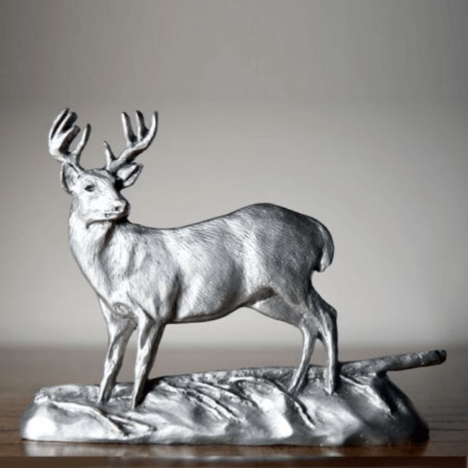 Whitetail Deer Pewter Figurine Deer Sculptures Andy Schumann