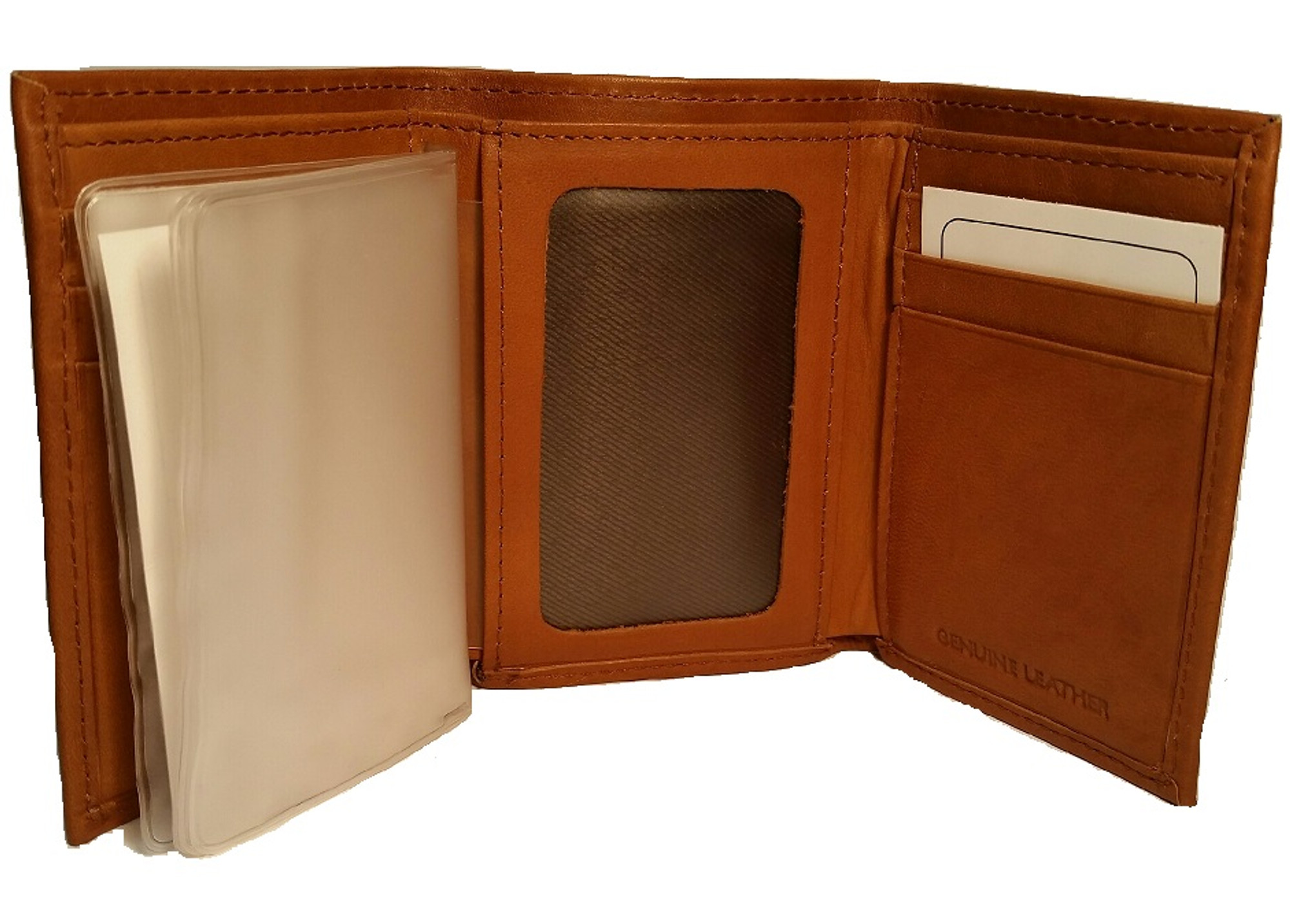 Louisiana Lafayette Leather Trifold Wallet (Manmade Interior)