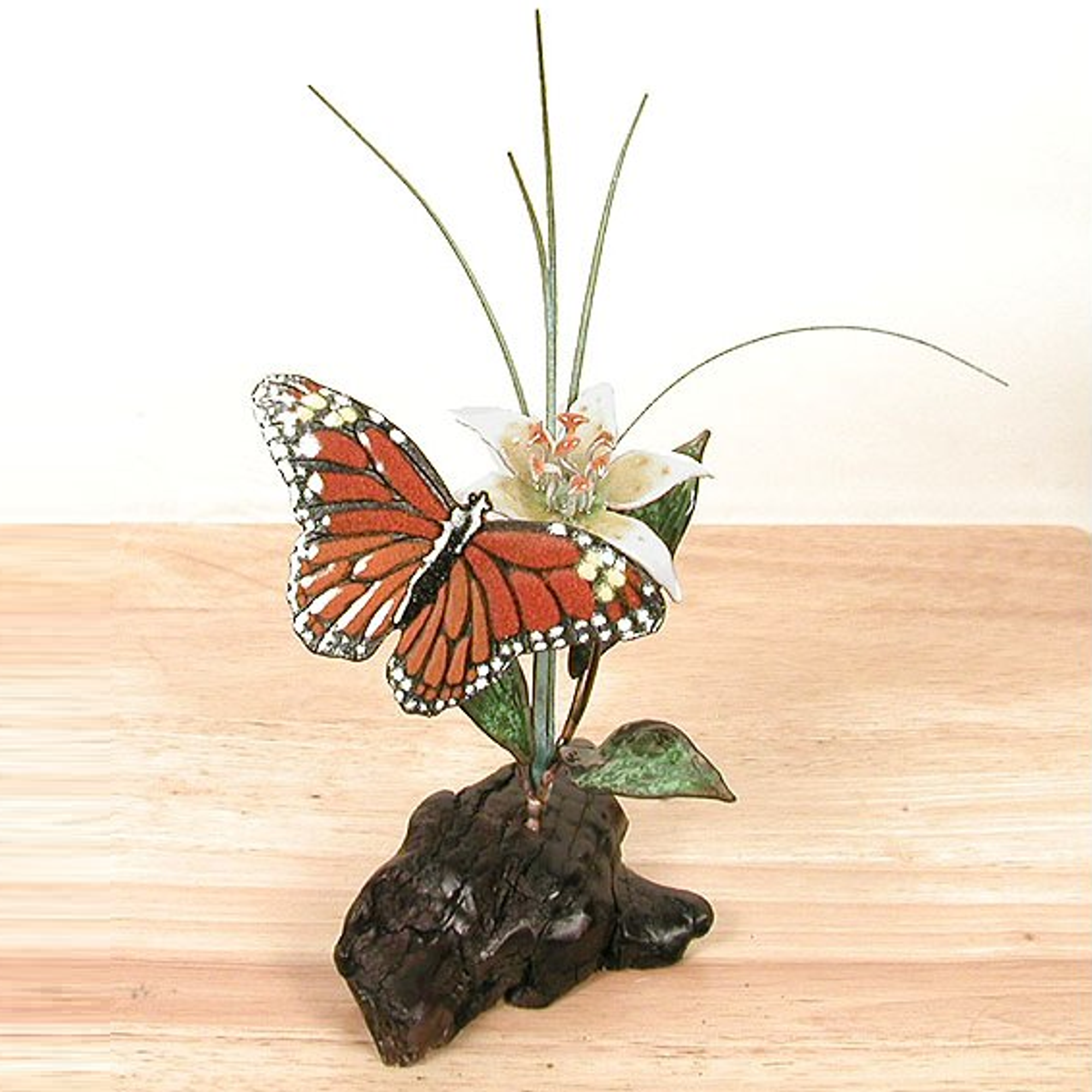 Enameled Monarch Butterfly Pin