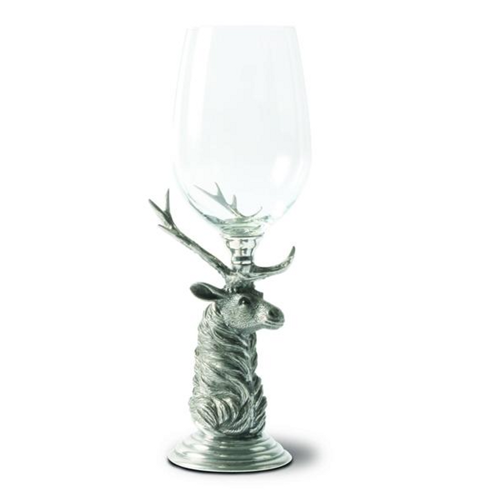 Silver Stag Wine Glasses, Deer Wine Glasses