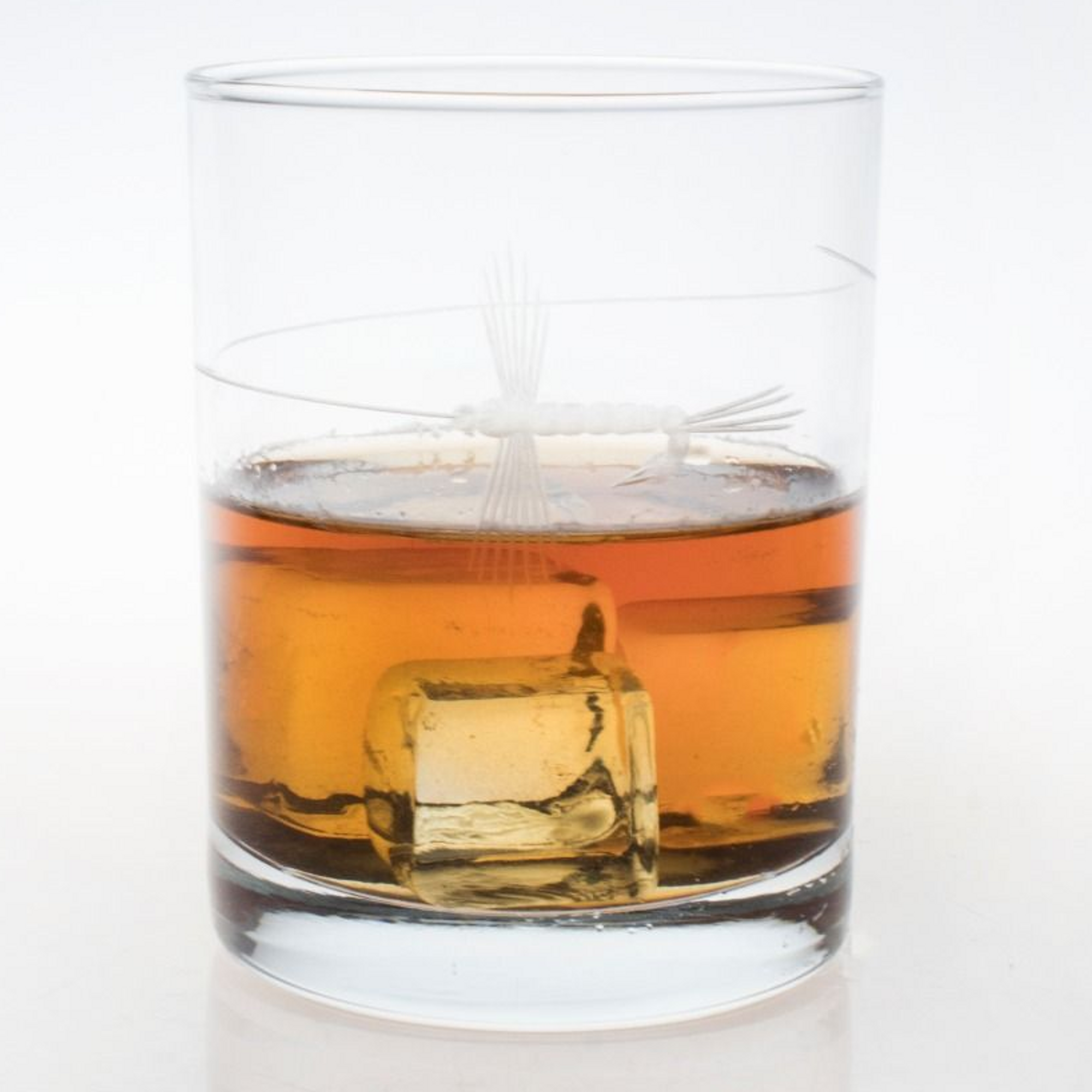 Fly Fishing Double Old Fashioned Glass Set of 4