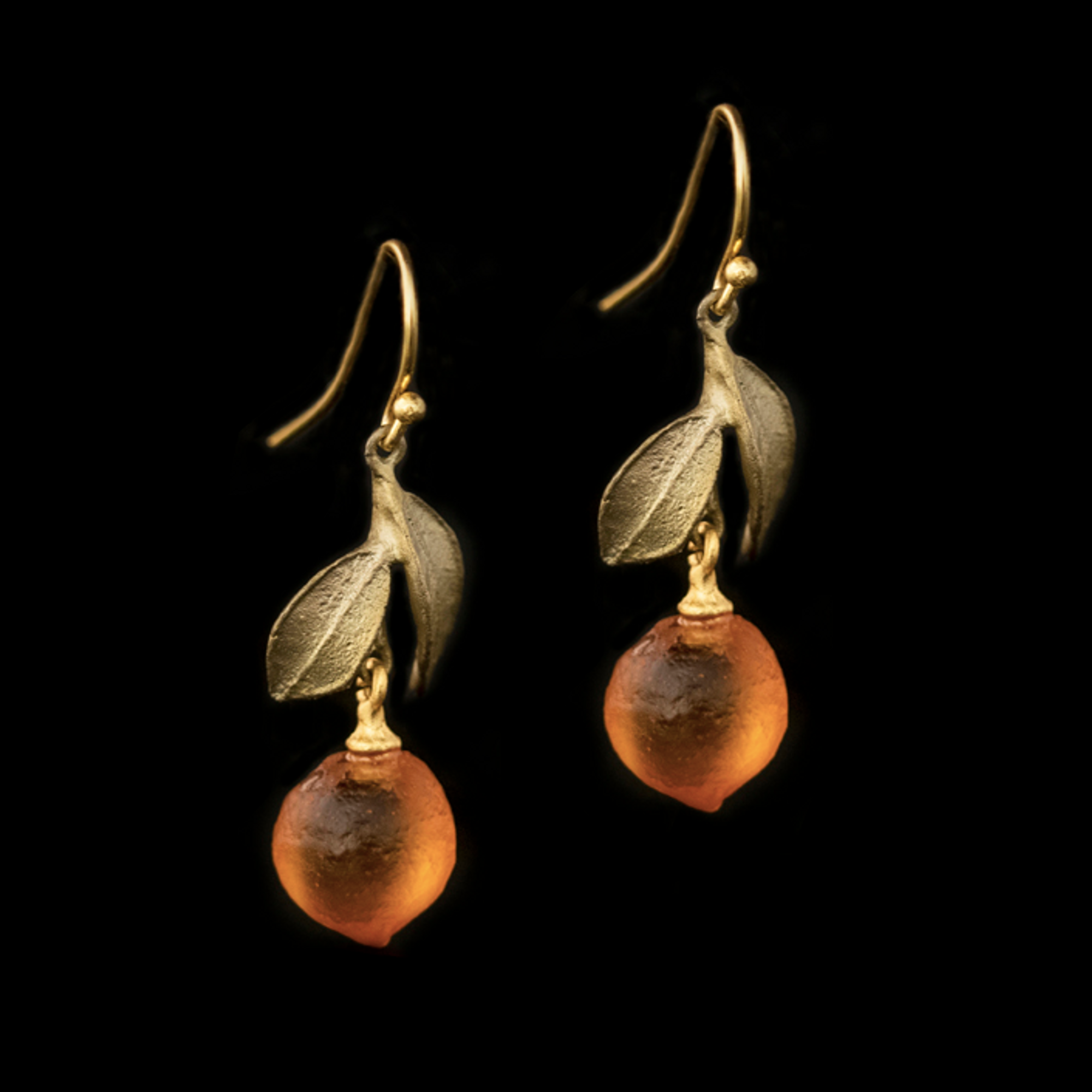 Orange blossom long earrings