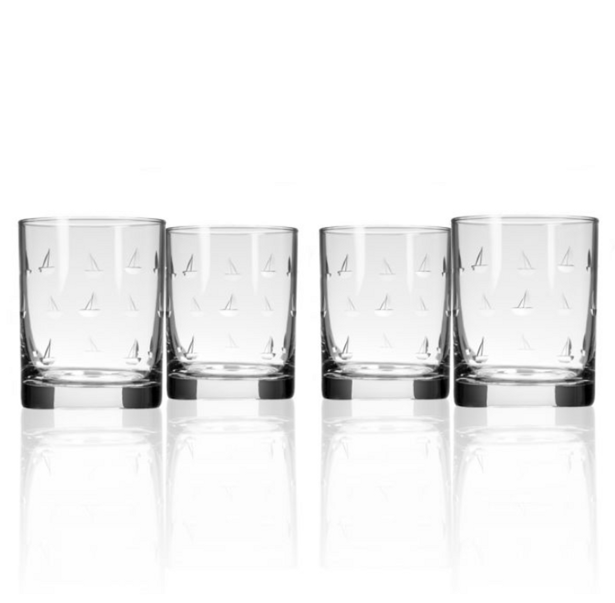 Fly Fishing 4 Piece 14 oz. Whiskey Glass Set Rolf Glass