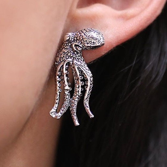Octopus Sterling Silver Post Earrings Kabana Octopus Post Earrings