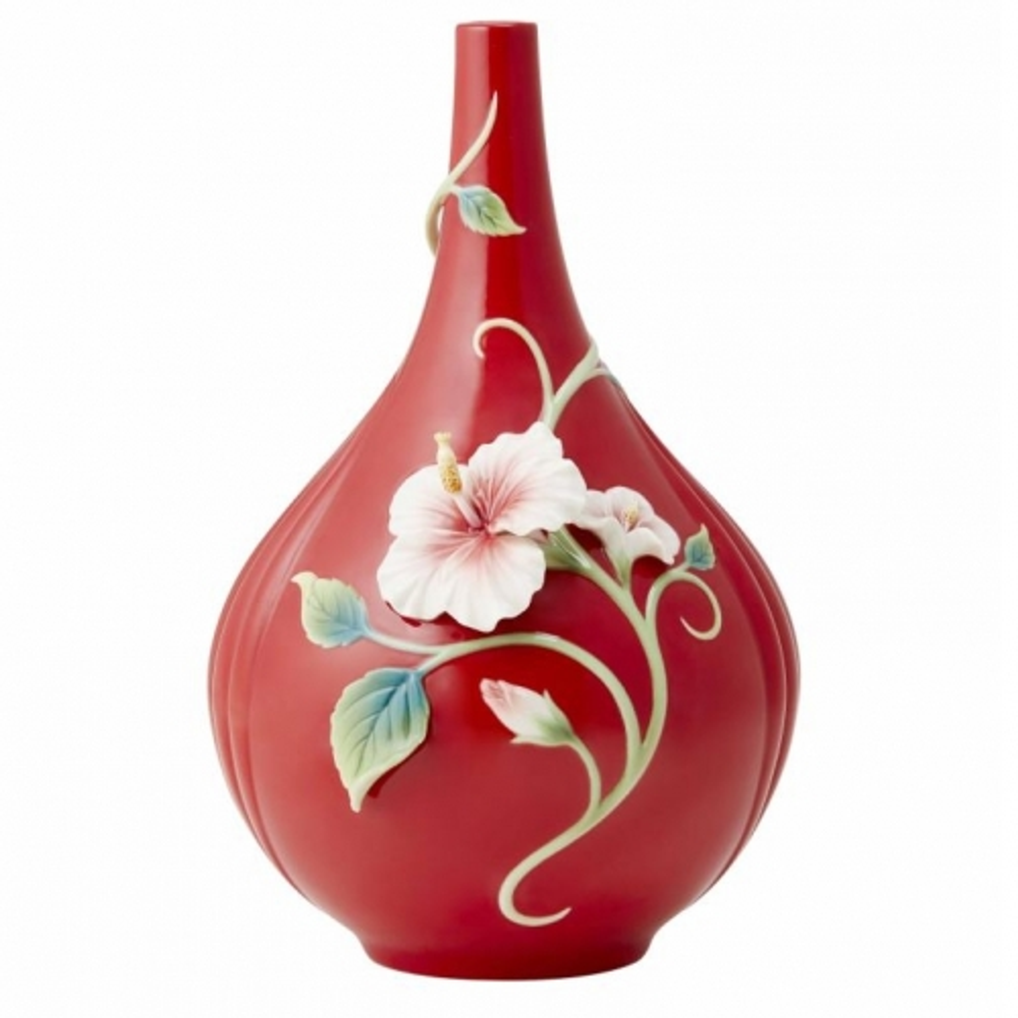 Island Beauty Hibiscus Porcelain Vase | FZ03730 | Franz Collection