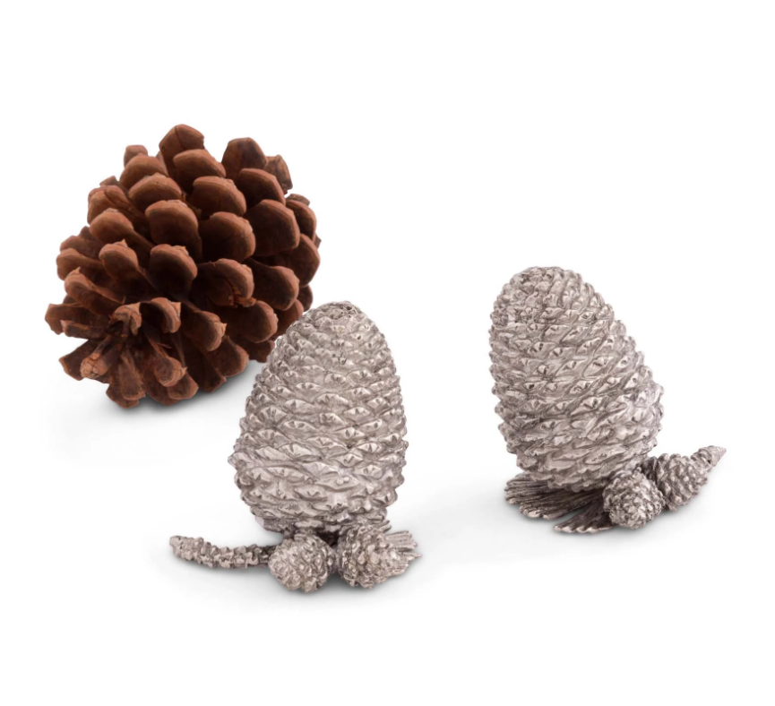 Vagabond House Pewter Pine Cones Salt & Pepper Shakers