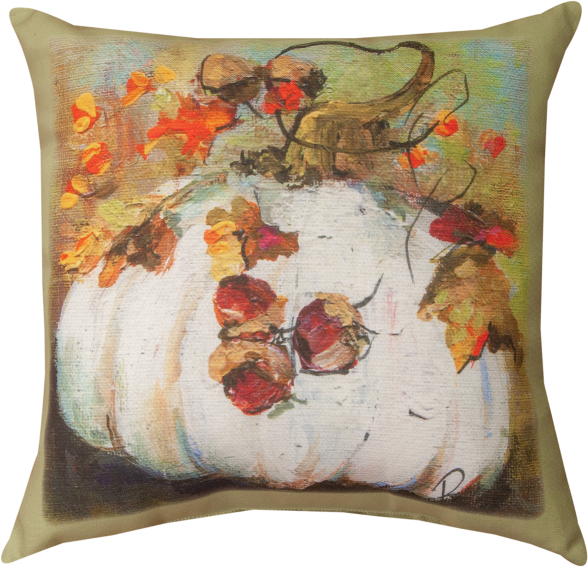 white pumpkin pillow