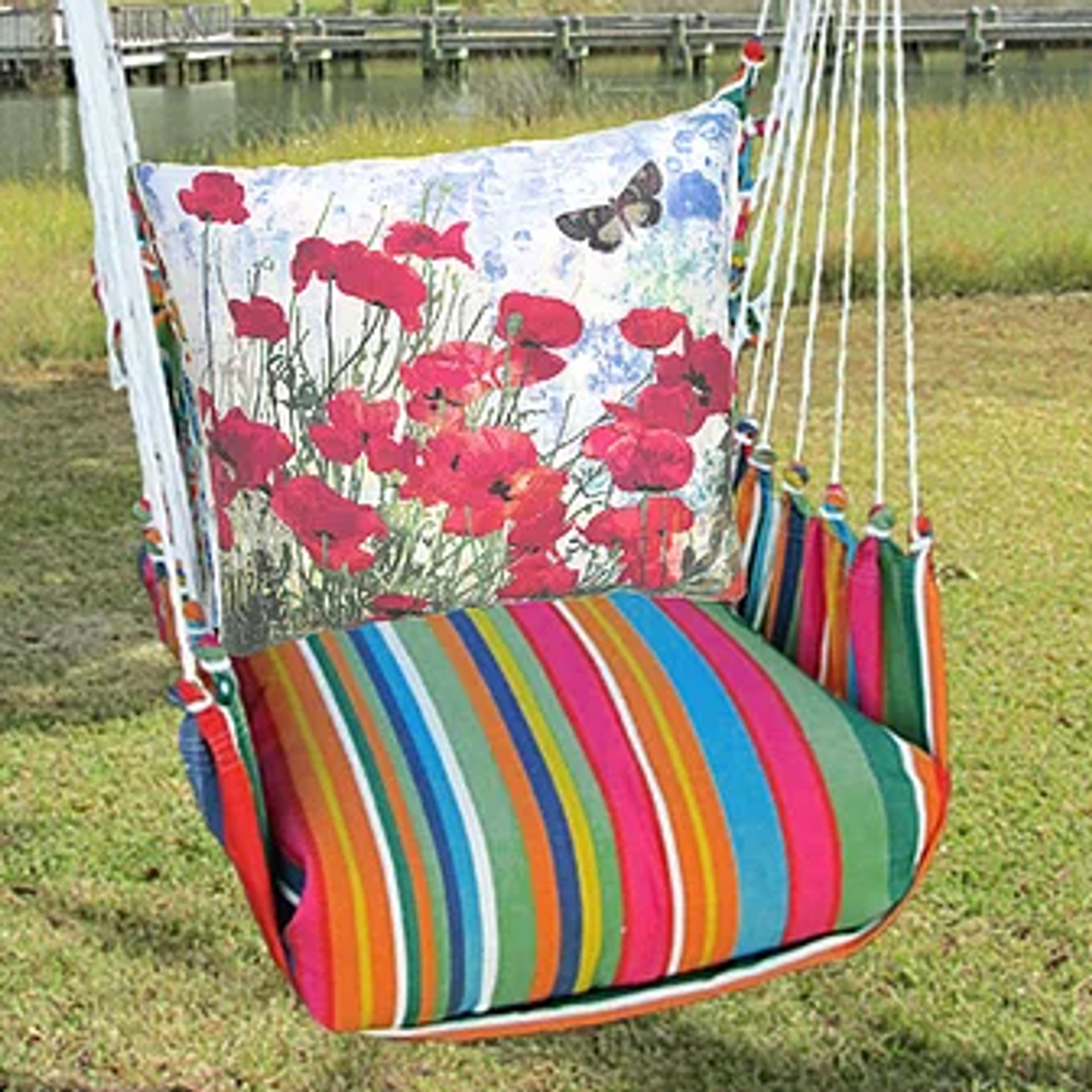 red hammock swing