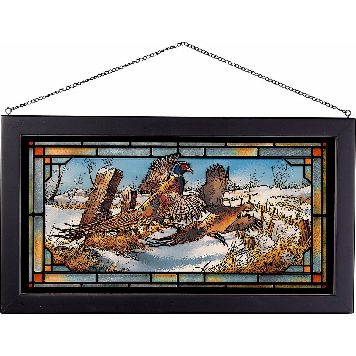 Pheasants Stained Glass Art Clearing The Rail Wild Wings