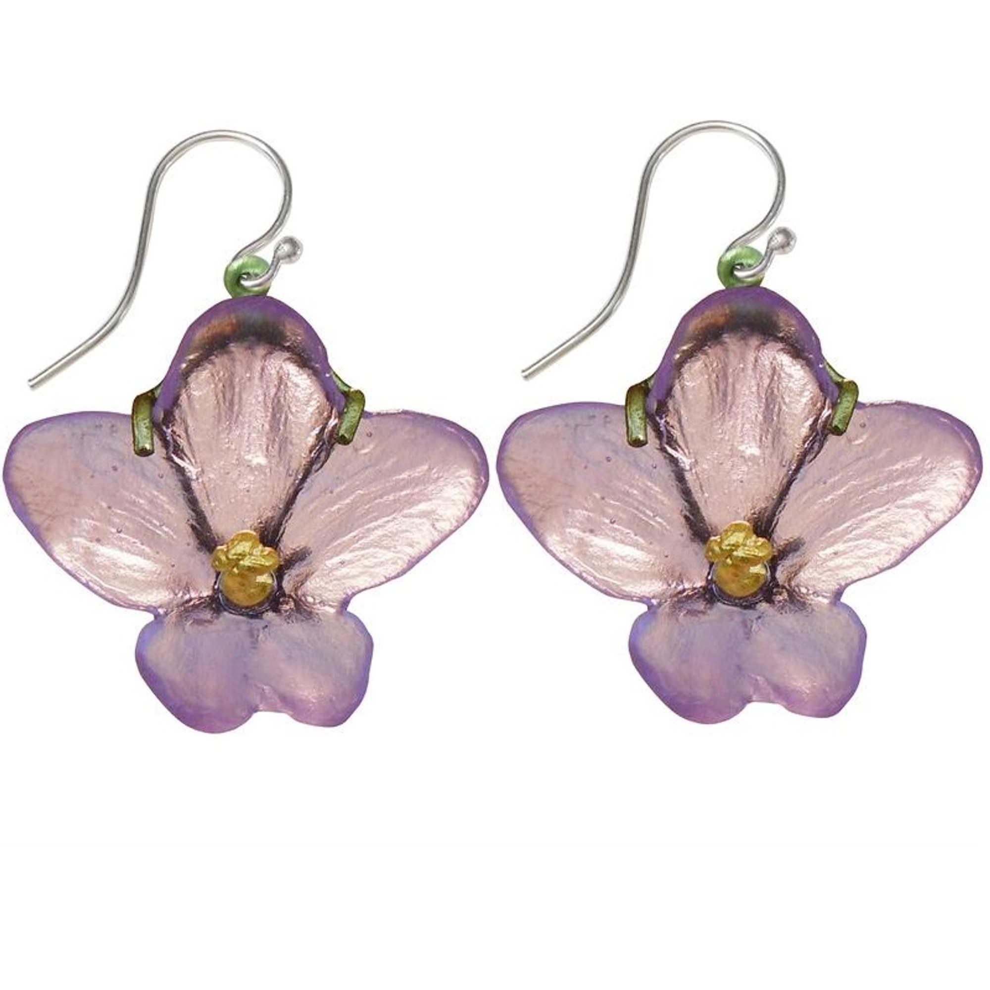 African Violet Wire Earrings | Michael Michaud