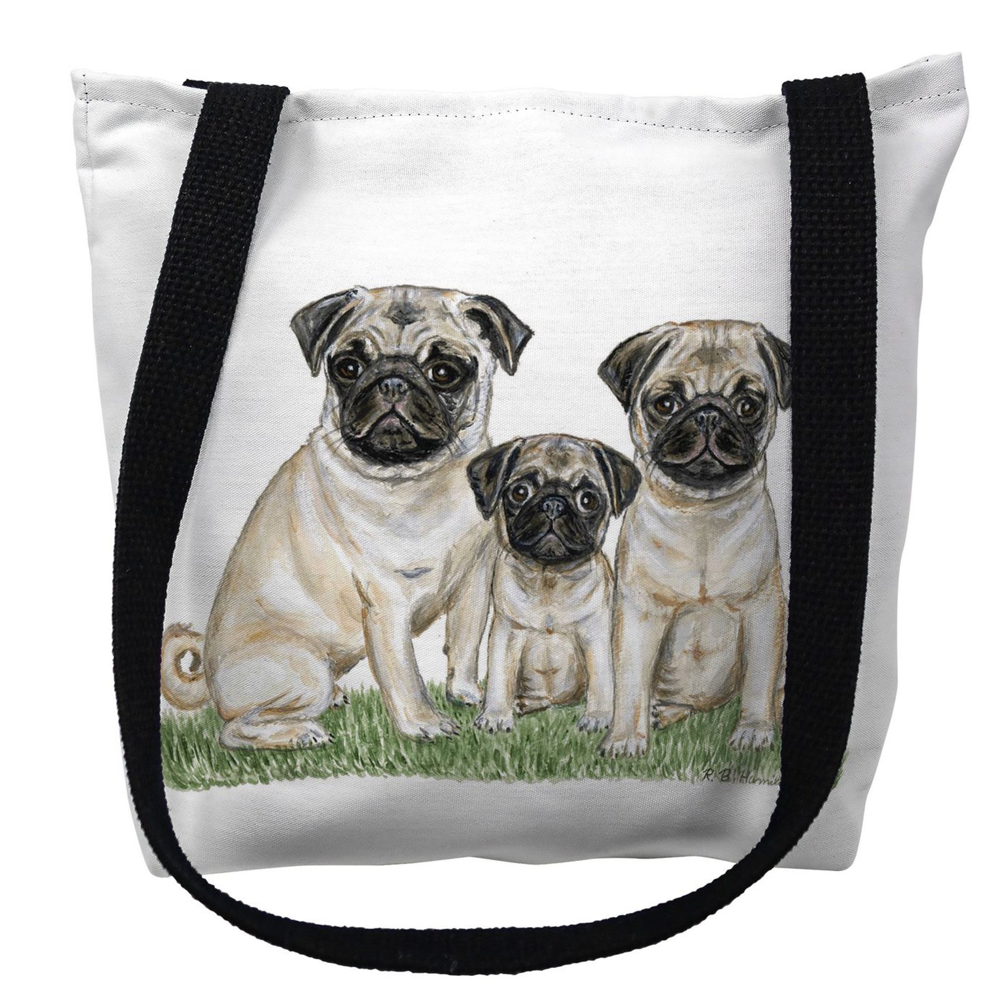 Pug Fawn Tote Bag - Foldable to Pouch | Animalden.com