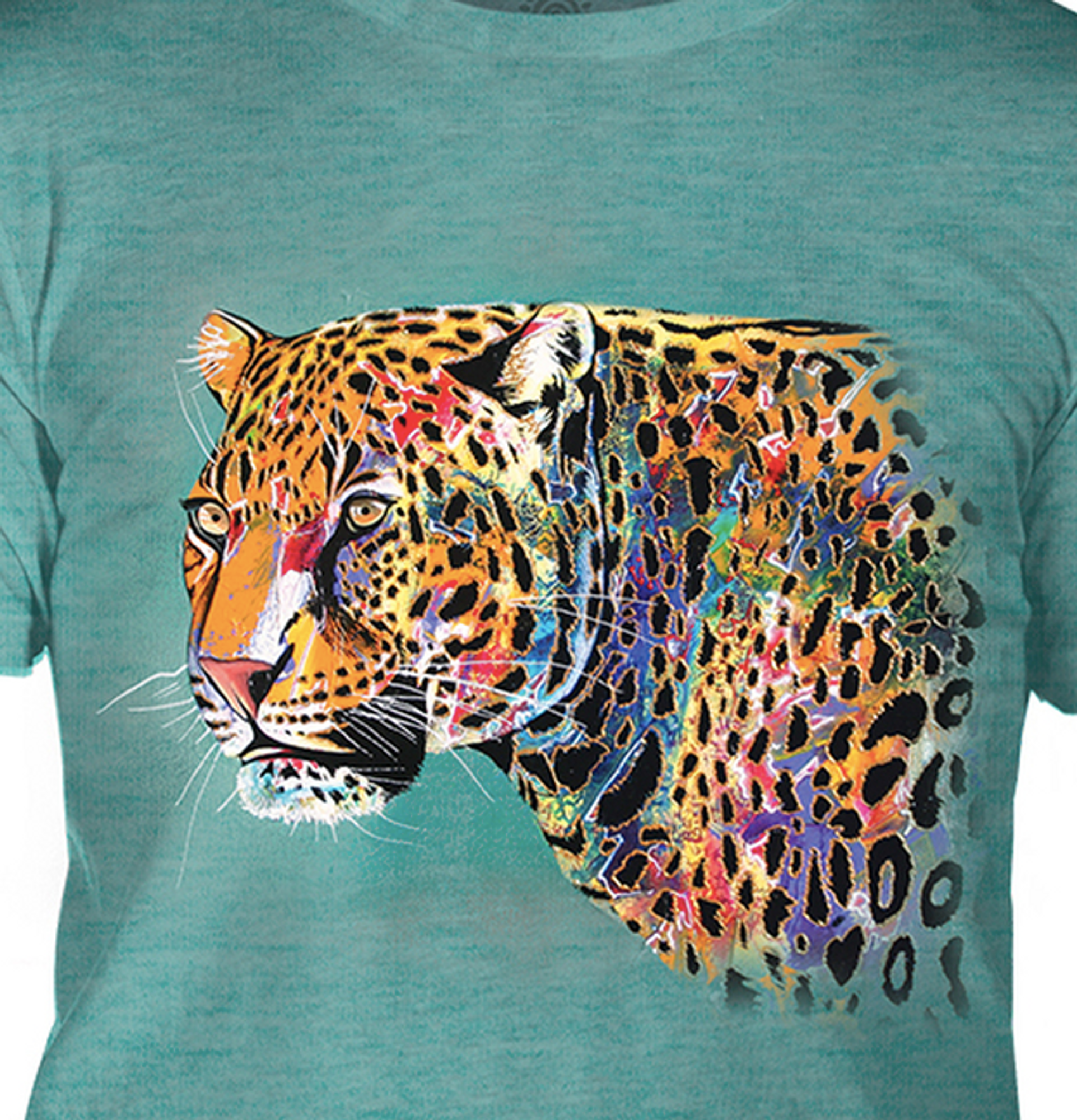 Painted Cheetah Teal Unisex Triblend T Shirt The Mountain