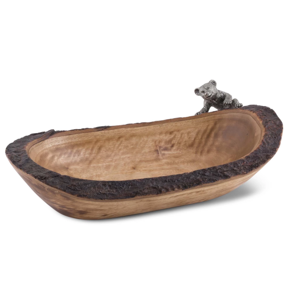 Bear Cub Wooden Bread Bowl Vagabond House