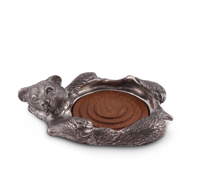 Vagabond House Pewter Bear Rug Wine Coaster - Thumbnail 4