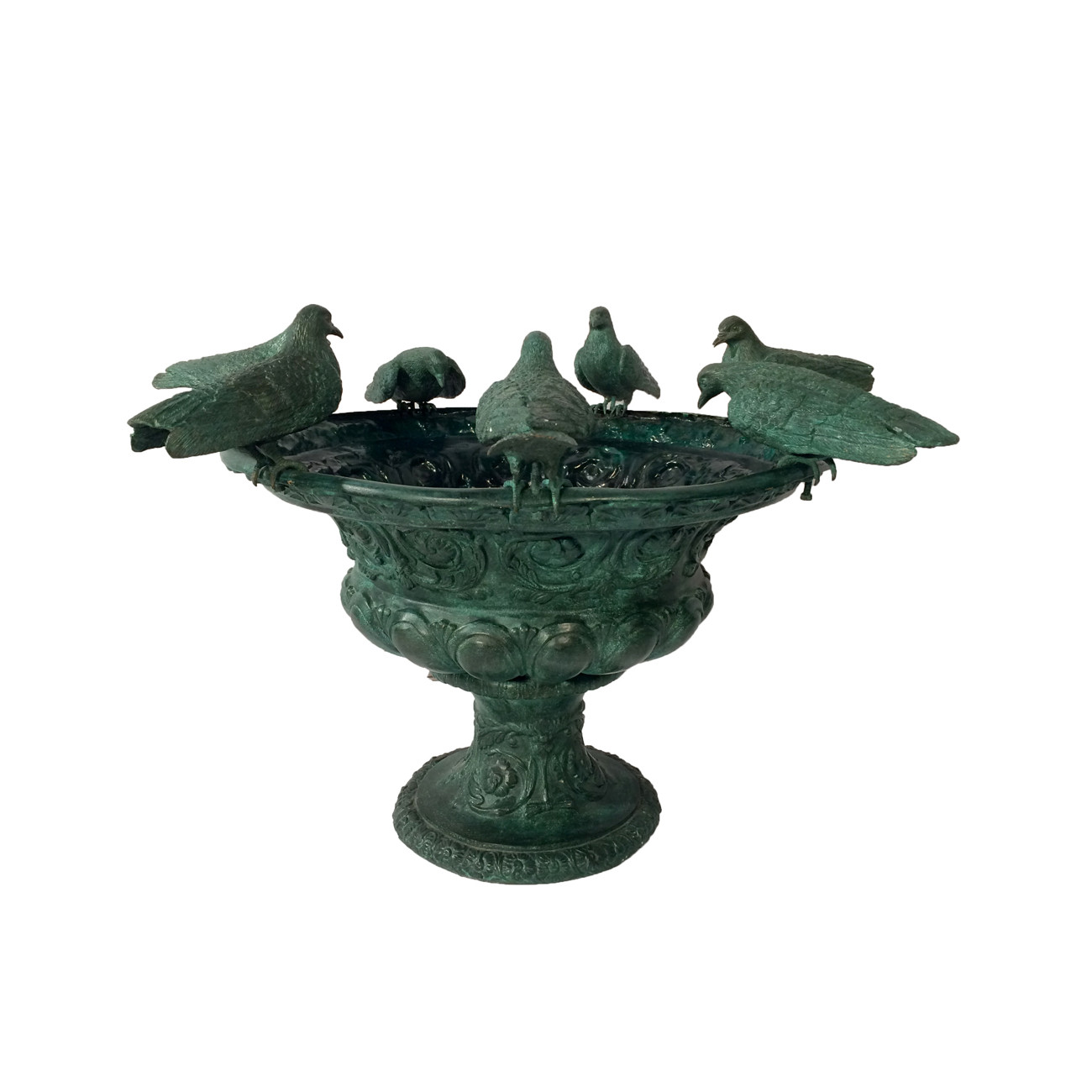 Seven Birds On Bowl Bronze Fountain Statue Outdoor Bronze