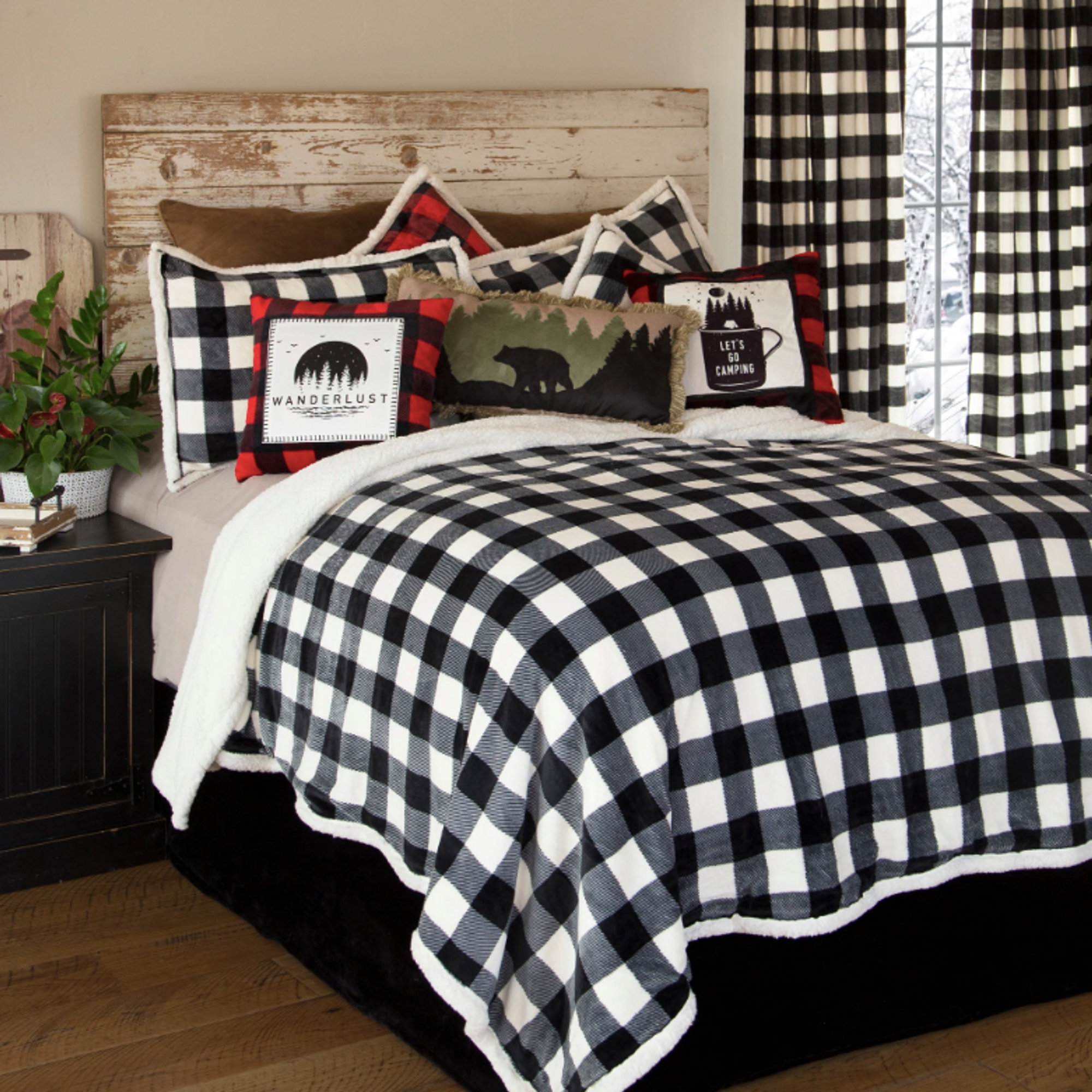 4 Pieces Buffalo Plaid Kitchen Towels Black White Plaid Towels Home Family