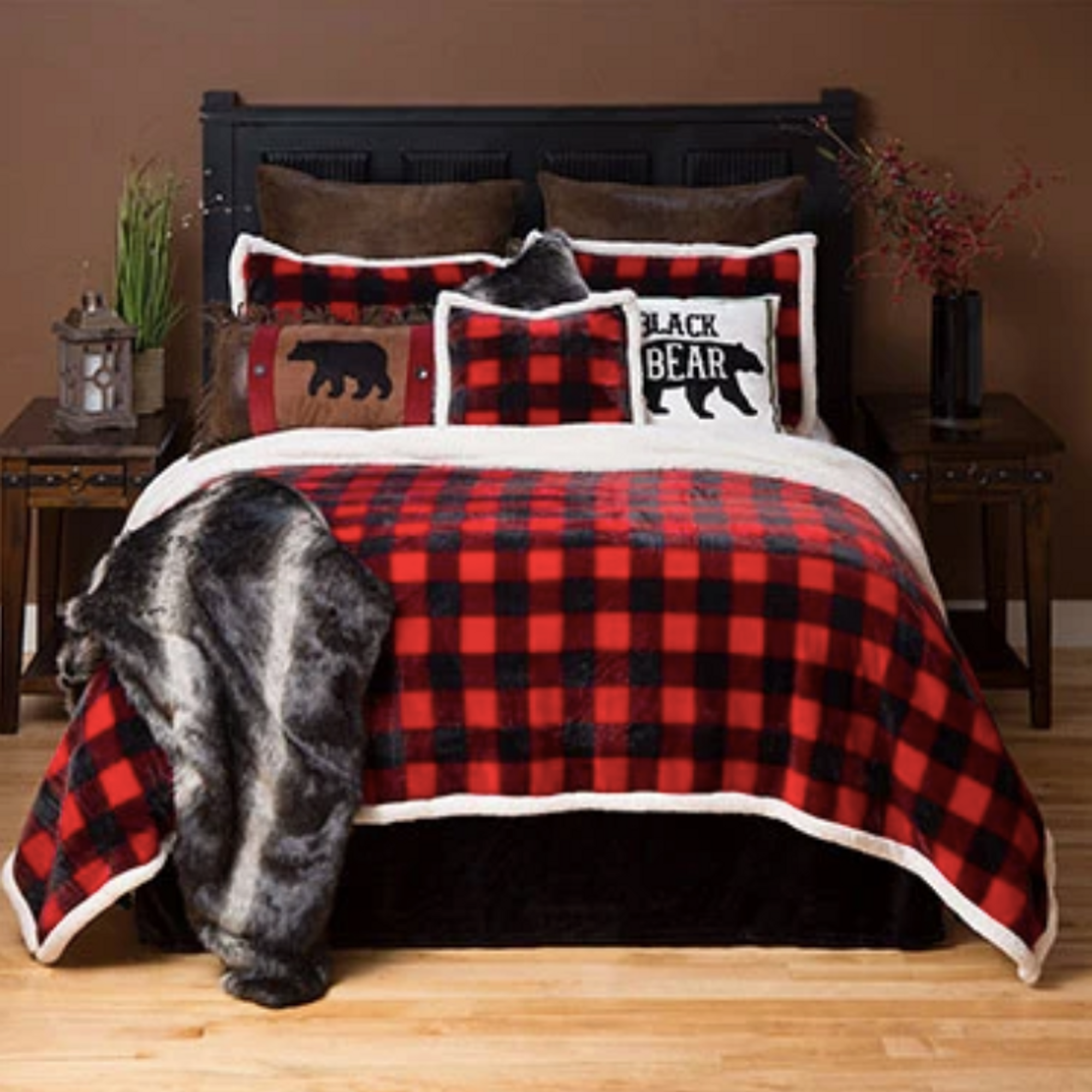 Lumberjack Red Plaid King Bedding Set Buffalo Check Comforter