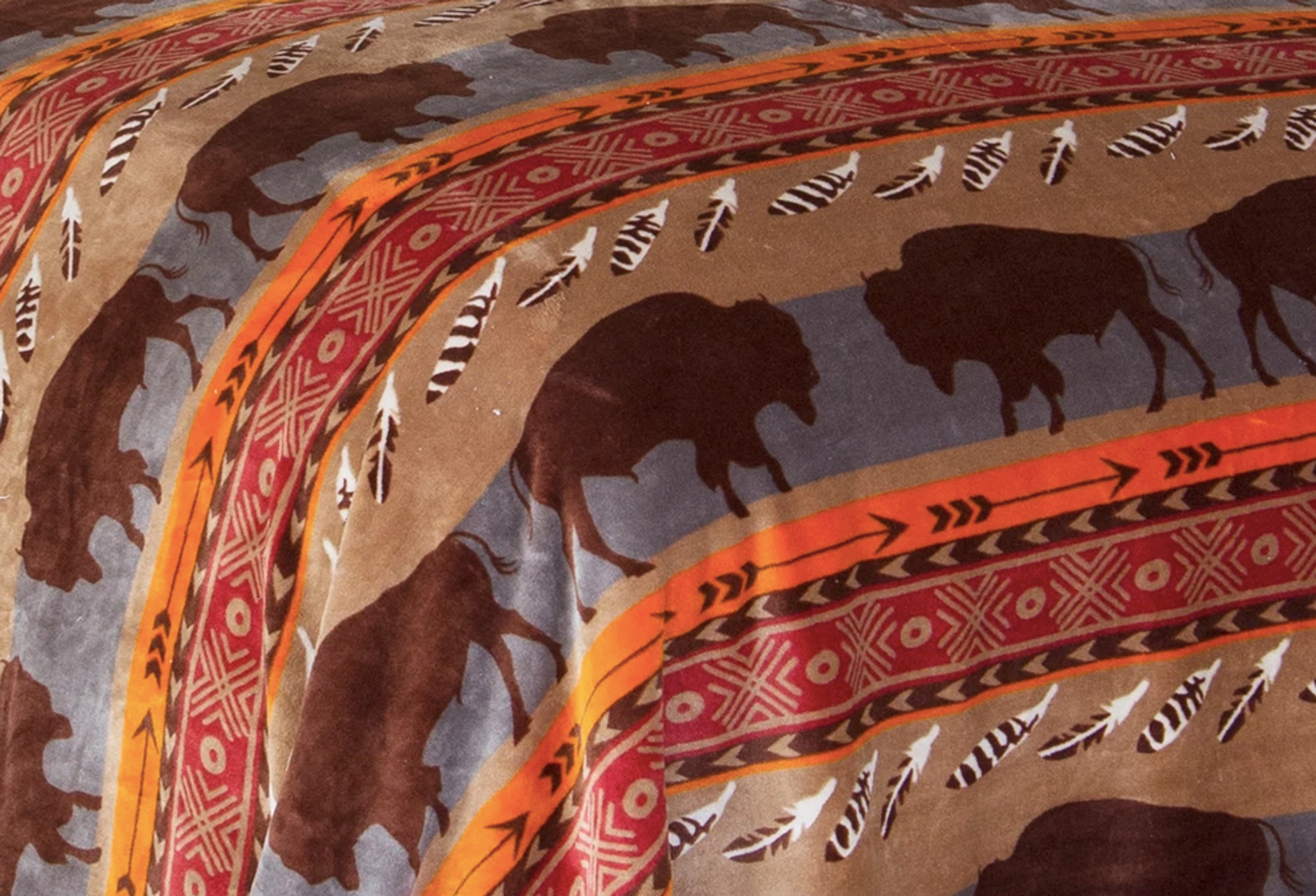 Details about   Western Bison Buffalo Rustic Queen Bed Set Quilt 