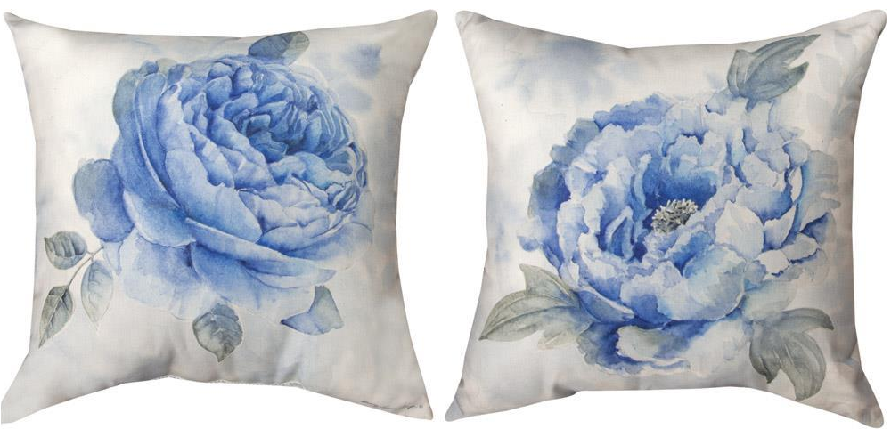 blue flower pillow
