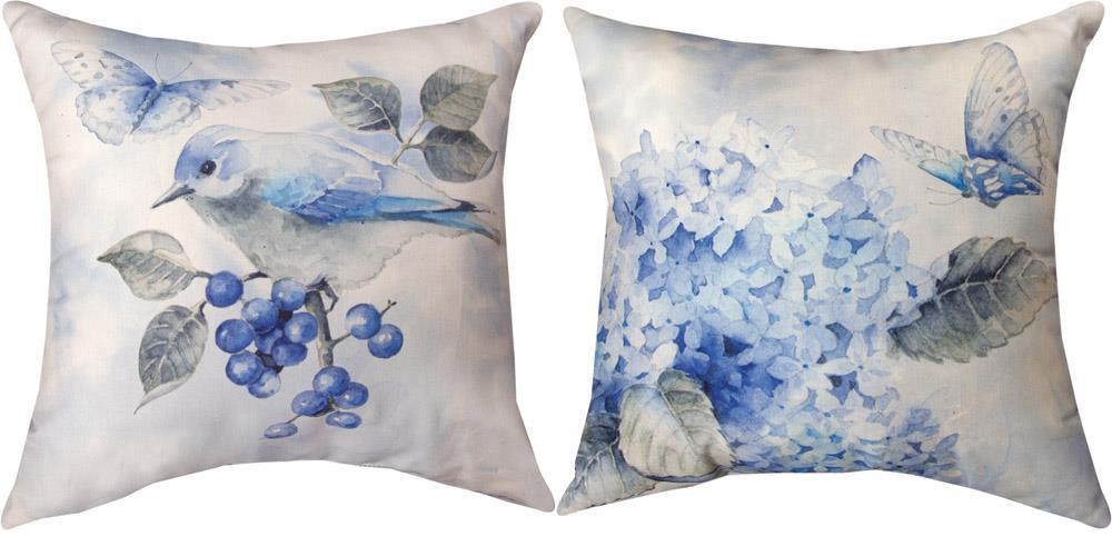 blue bird pillow