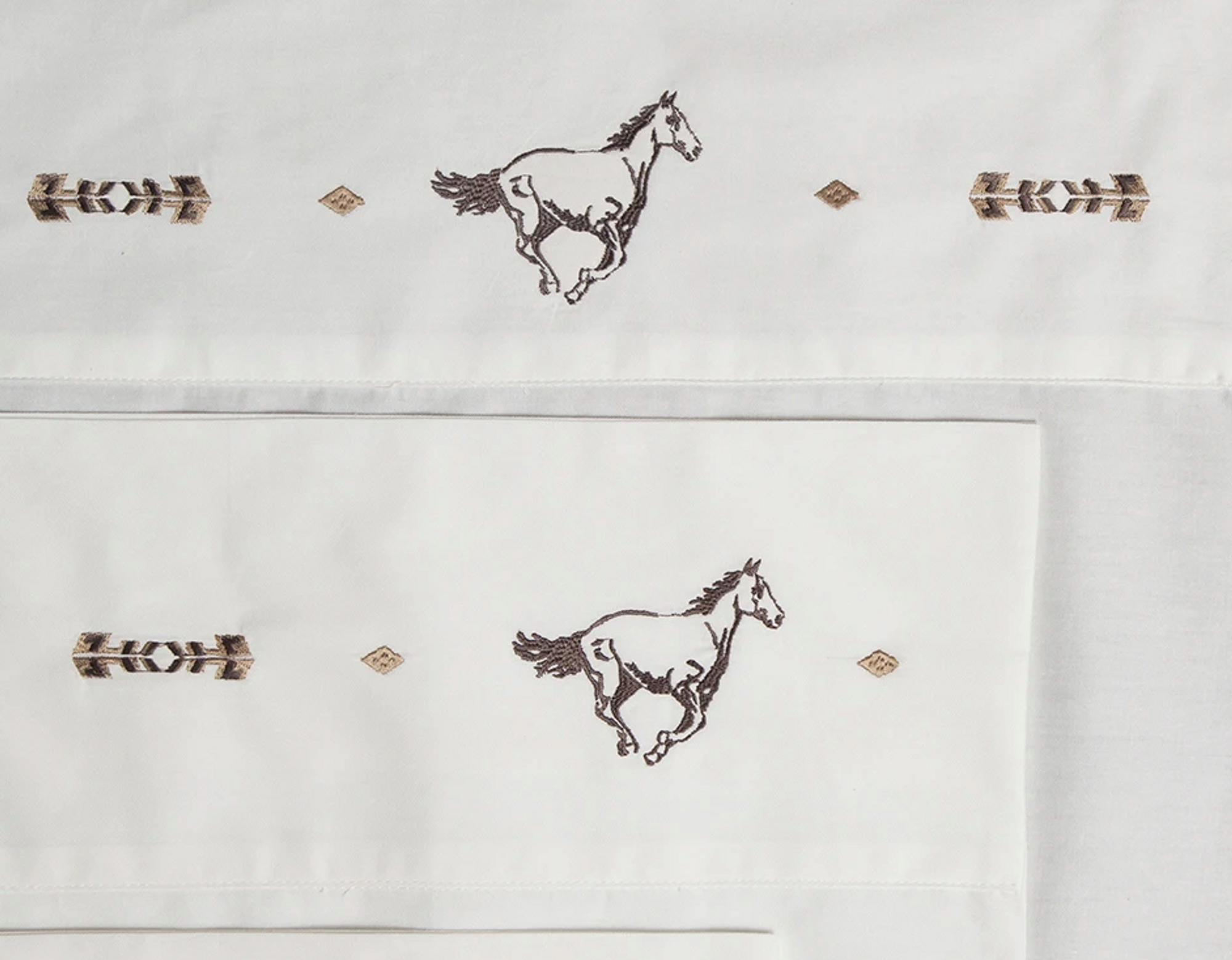 Embroidered Horse Cotton Twin Sheet Set Horse Sheets Carstens