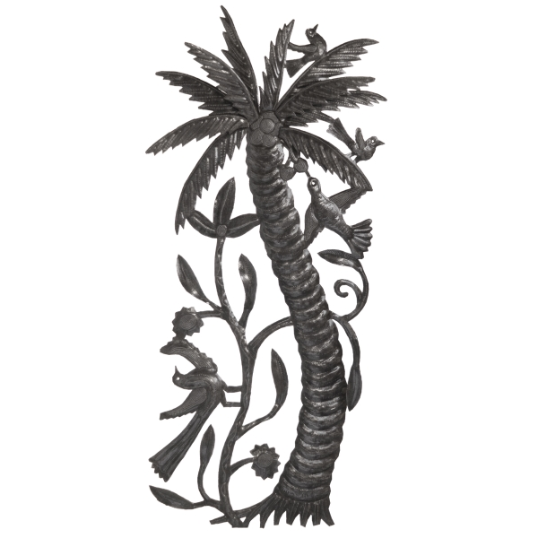 Palm Tree And Birds Metal Wall Art Le Primitif