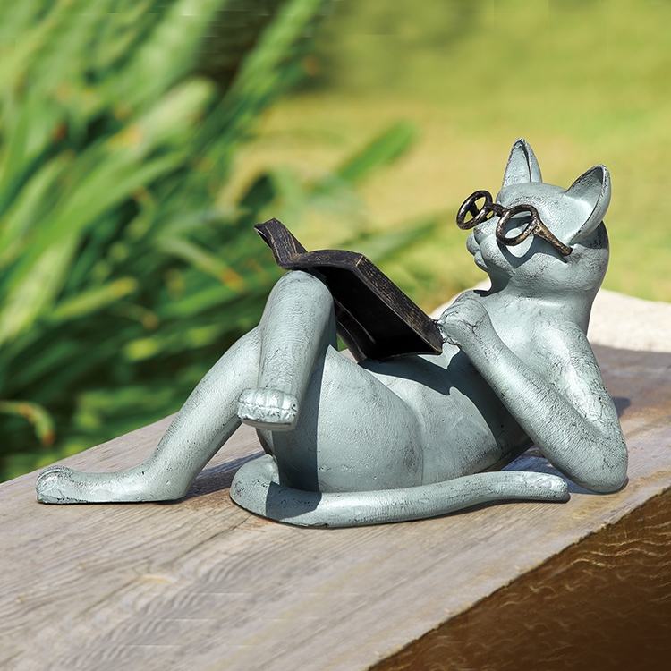 SPI Home College Cat Garden Sculpture - Thumbnail 5