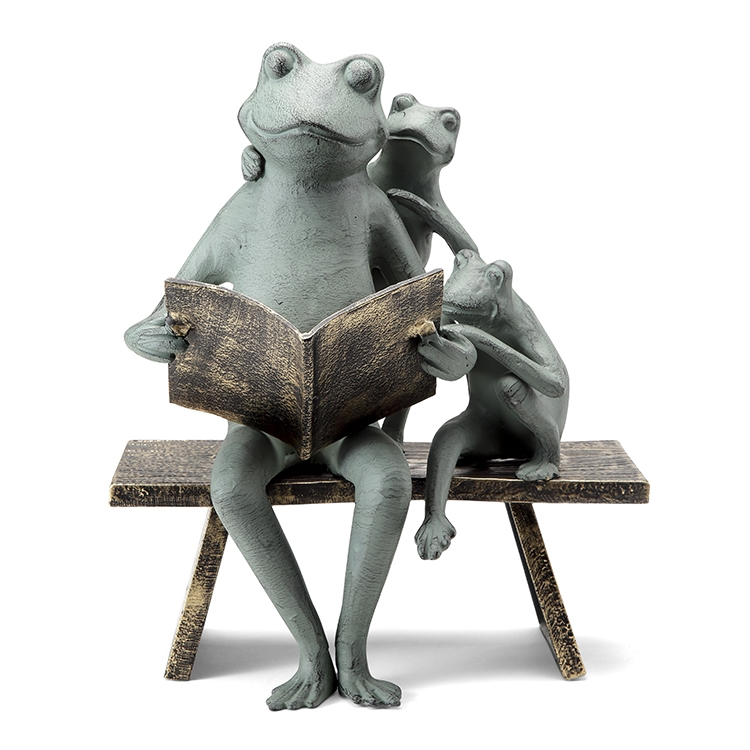 SPI Home Frog Family Reading Garden Sculpture - Thumbnail 3