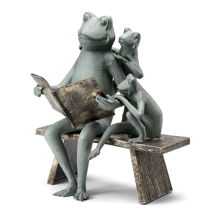 SPI Home Frog Family Reading Garden Sculpture - Thumbnail 2