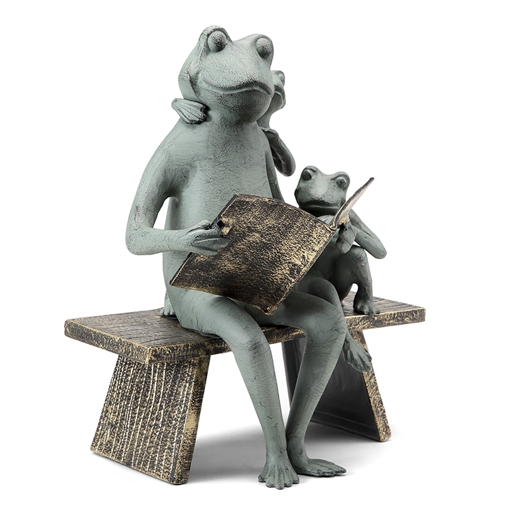 SPI Home Frog Family Reading Garden Sculpture