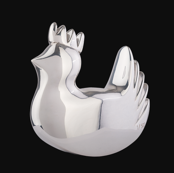 Rooster Abstract Silver Plated Figurine Totolli D'Argenta RV40