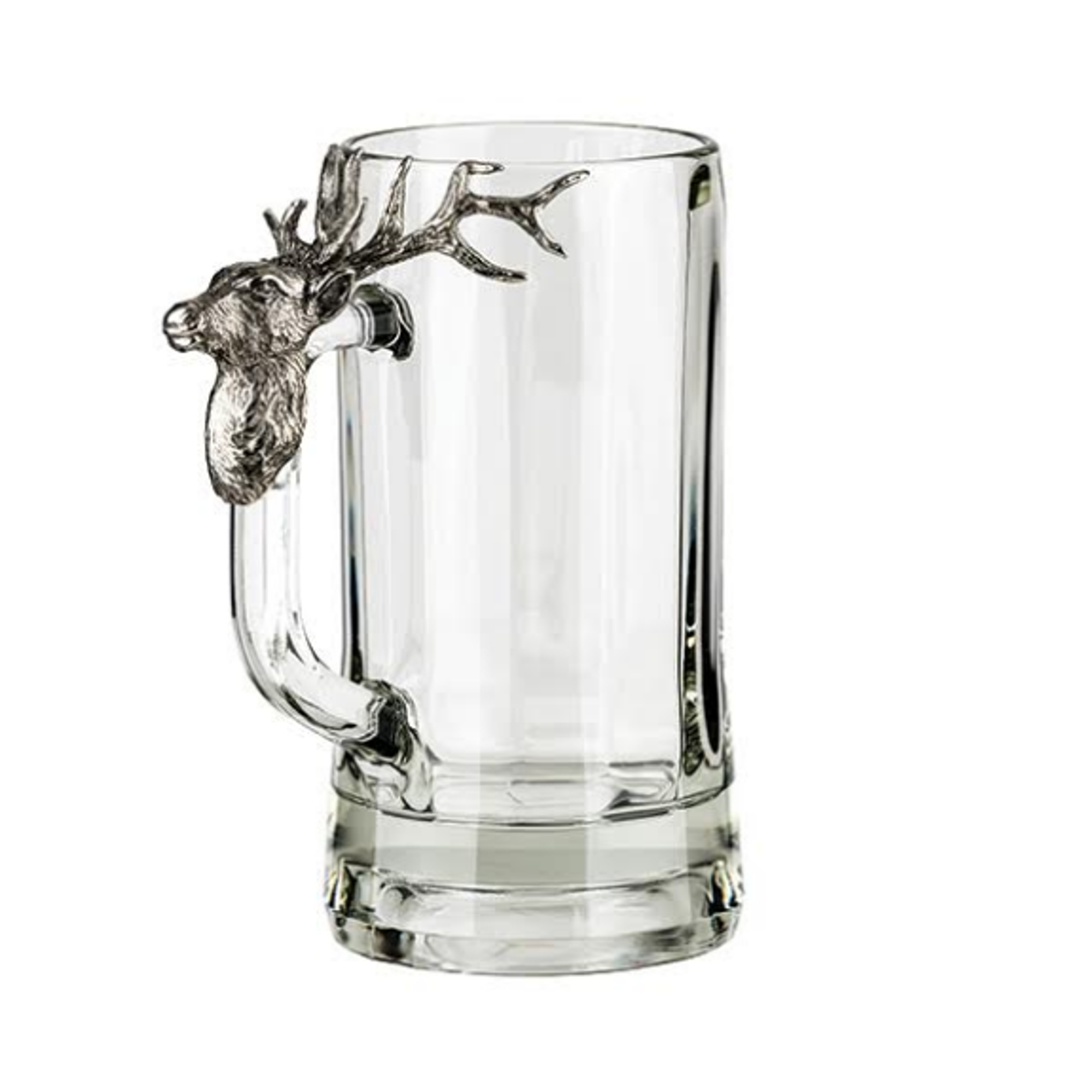 Silver Stag Glass Mug, Glass Mug With Handle