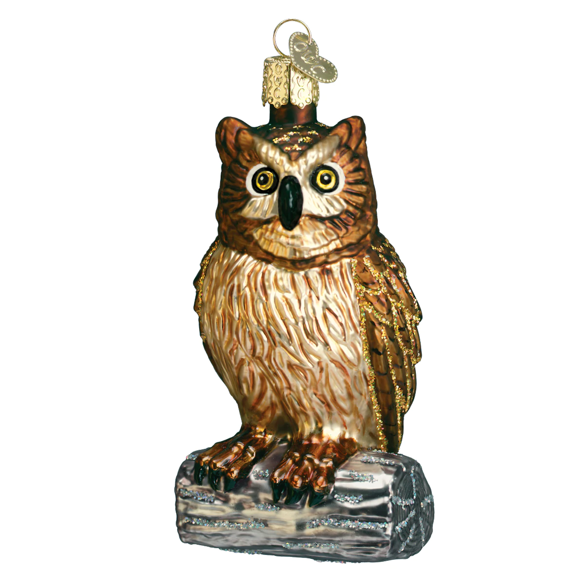 WOODLAND OWL CHRISTMAS PENDANT GLASS – SASS & BELLE