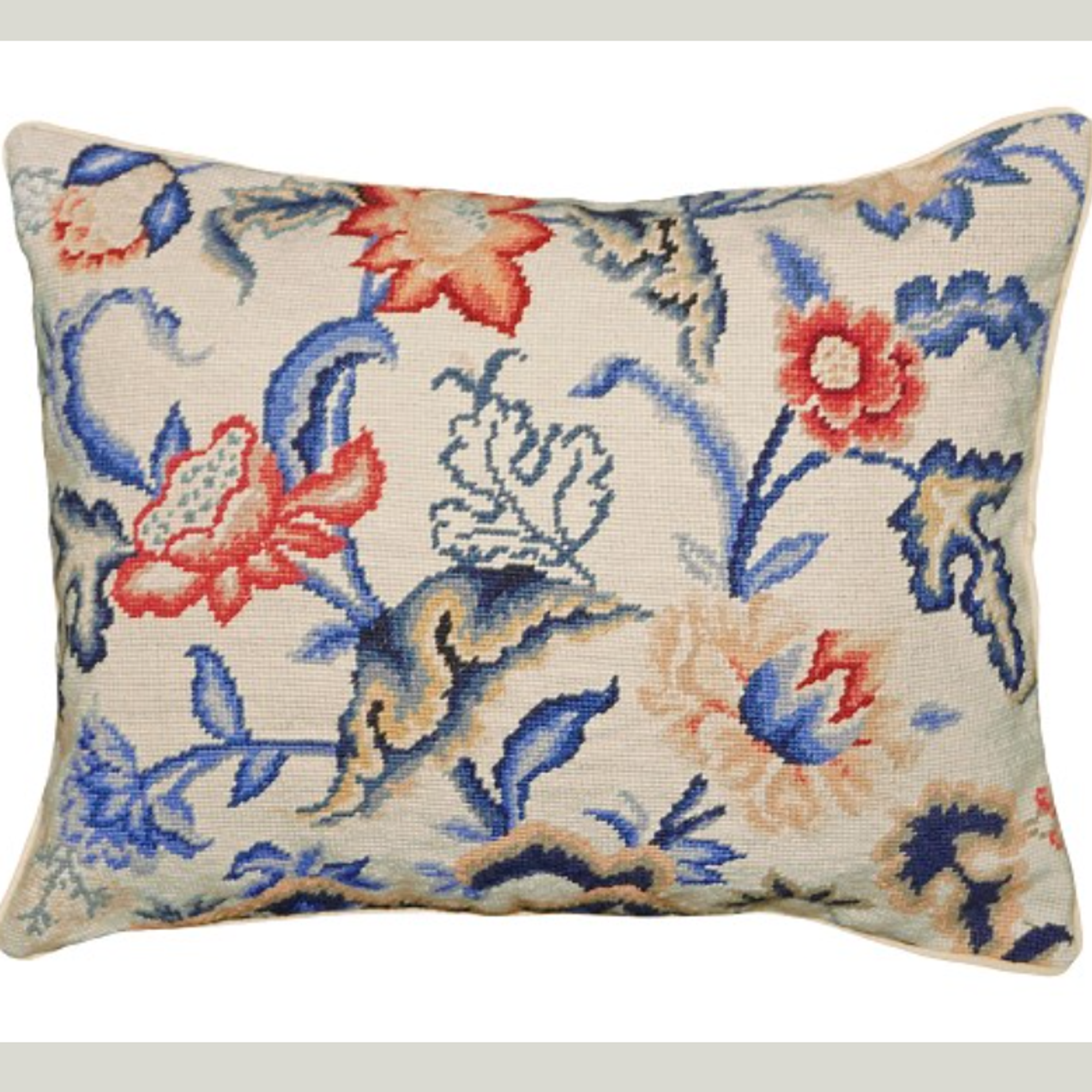 English Garden Tapestry Needlepoint Pillow
