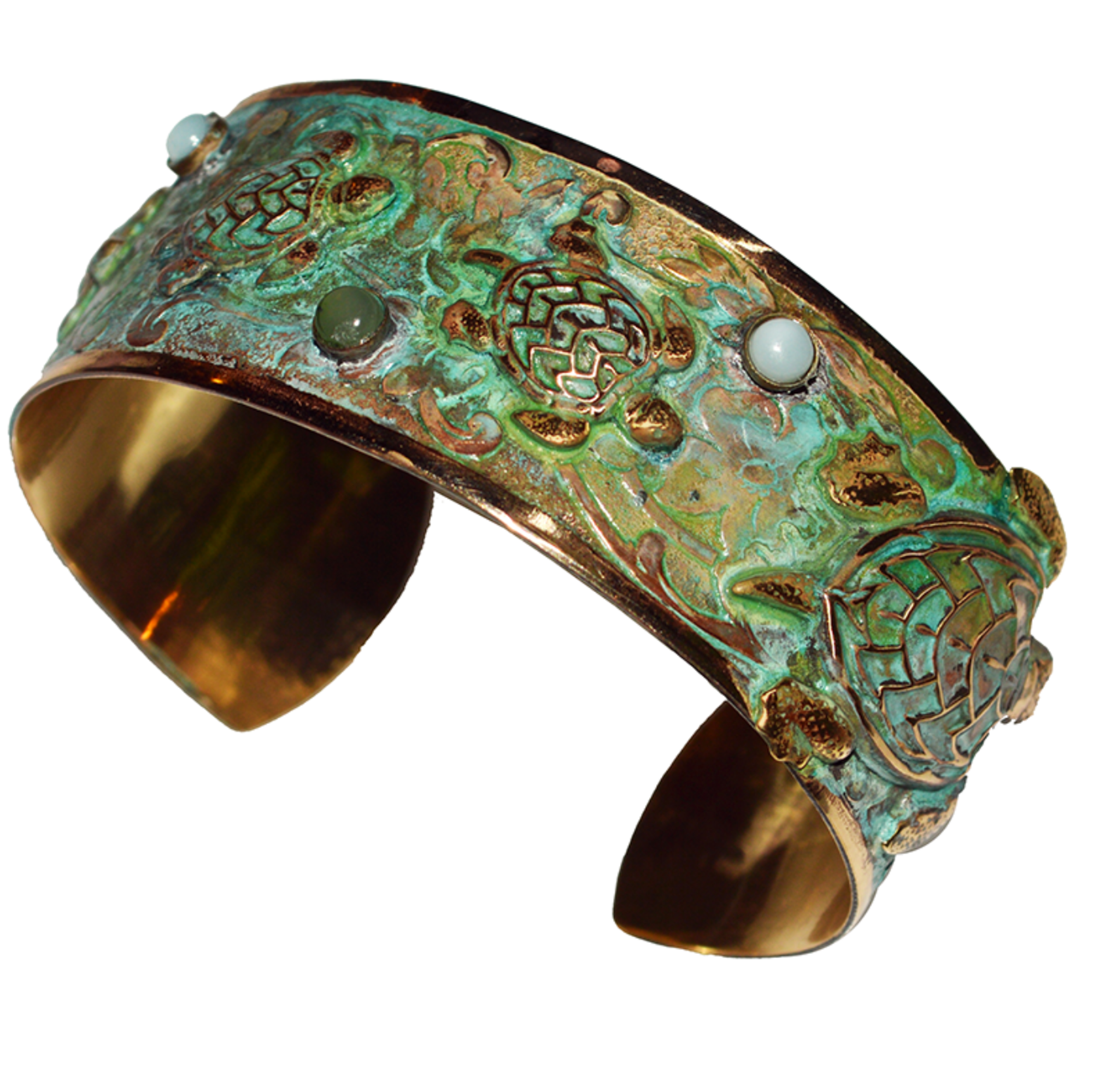 Mermaid Patina Brass Cuff Bracelet