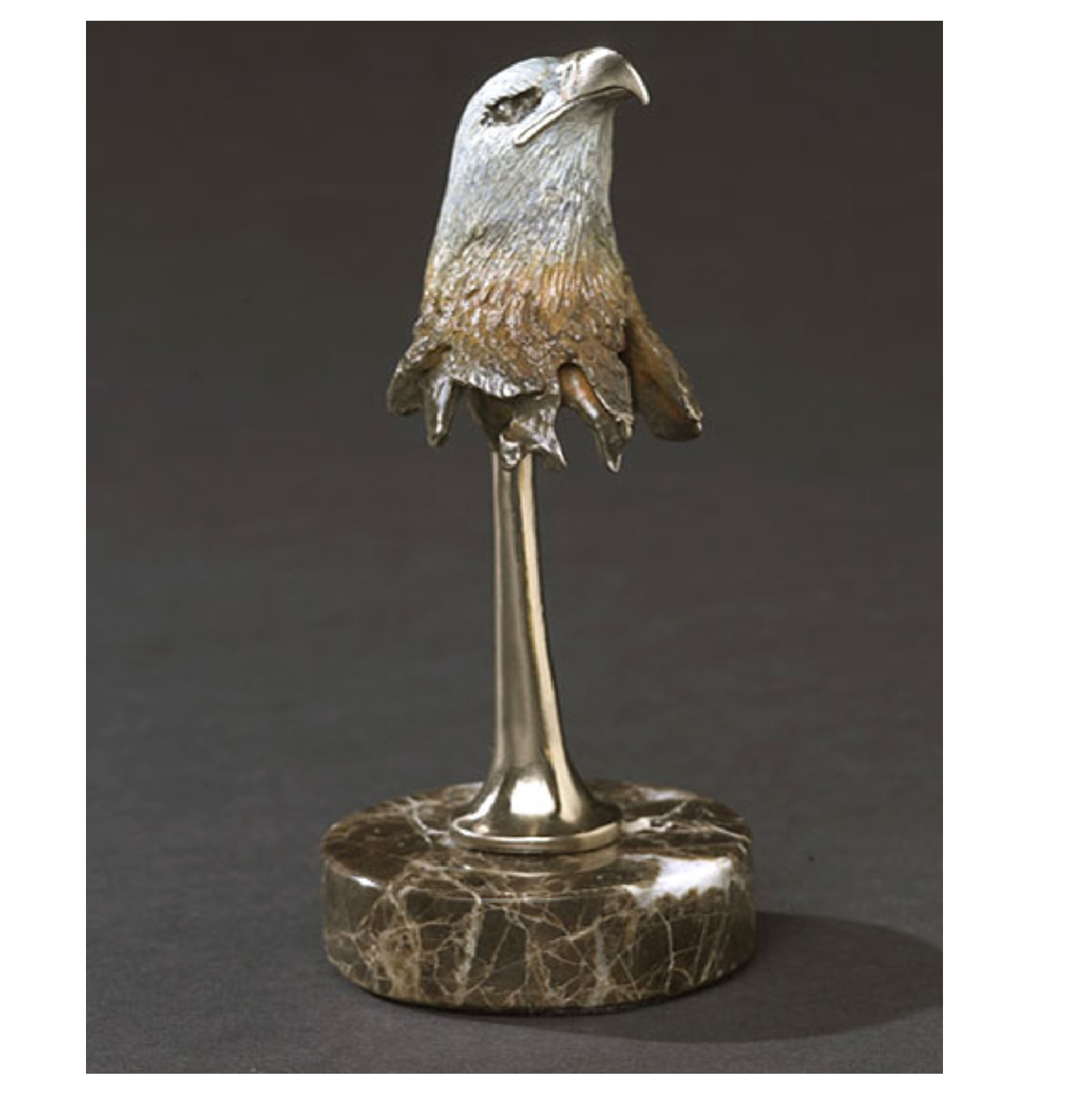Eagle Miniature Bronze Sculpture on Marble Base, Barry Stein Barry Stein