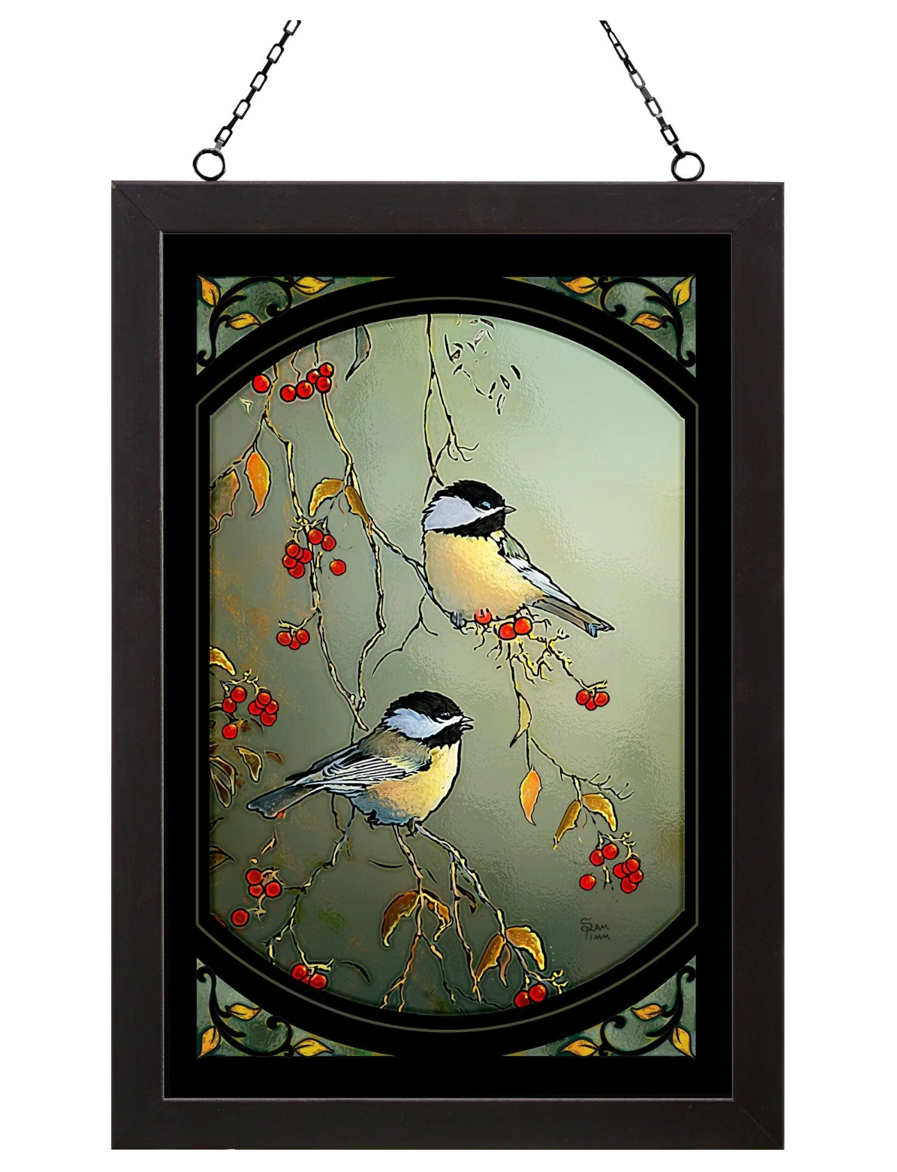 Chickadee Stained Glass Art - Thumbnail 2