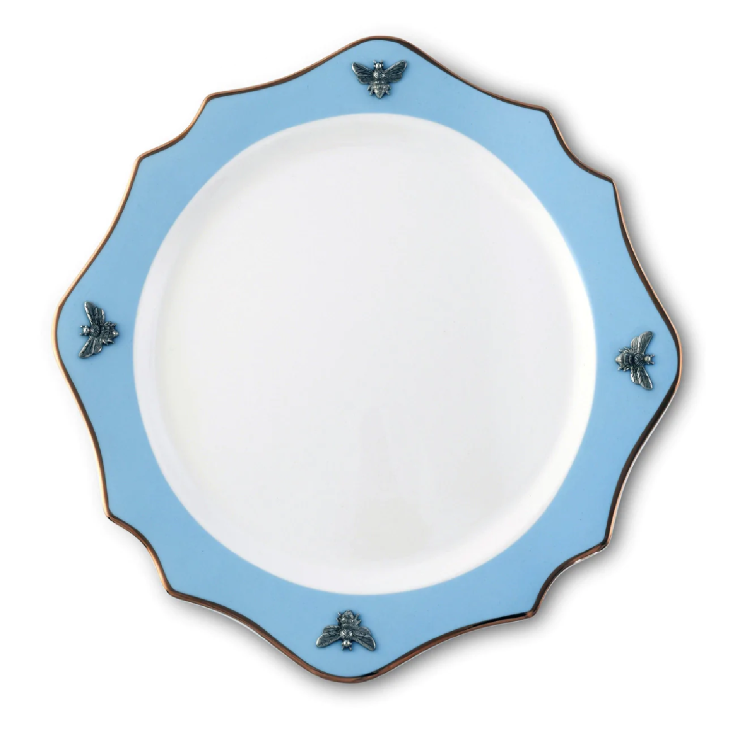Bee Bone China Charger Blue with Gold Rim - Thumbnail 5