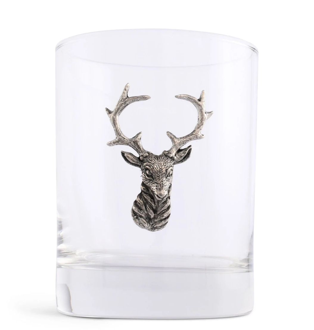 Vagabond House Elk Head Old Fashioned Glass