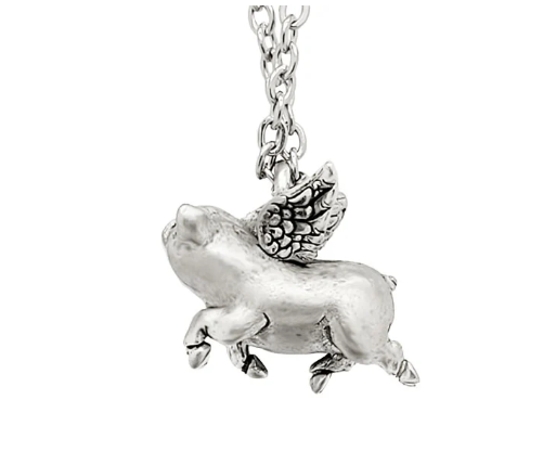 Pig Charms - 20mm Antiqued Silver Plated Pendants For Jewelry Making (Choose 5, 10 Or 20 PCs)