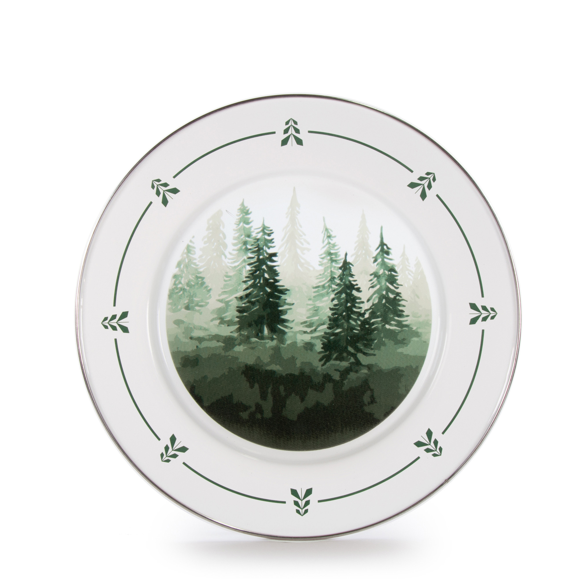 Set of 4 Forest Glen Enamel Ware Dinner Plates | Dinnerware